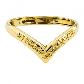 9ct gold Wishbone Ring size O